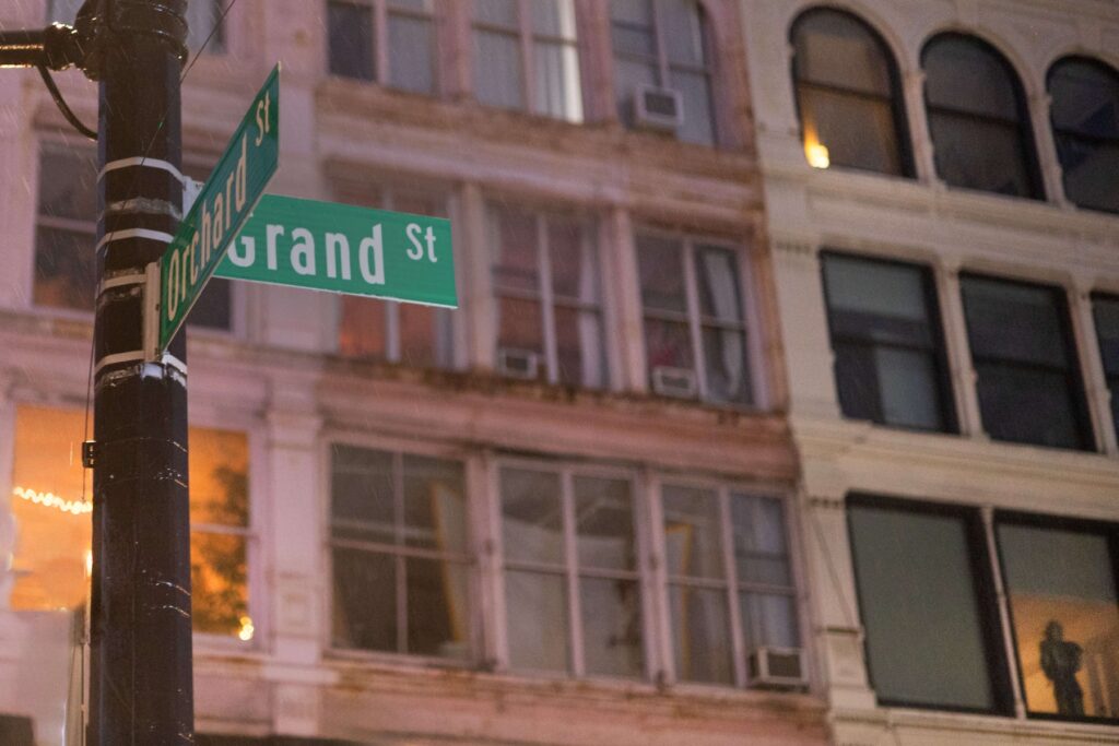 New York street at blue hour from photo book When Words Fail, a meditation on grief and renewal