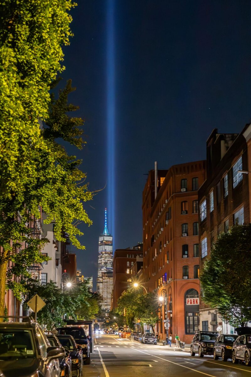 Tribute in Light, Lower Manhattan