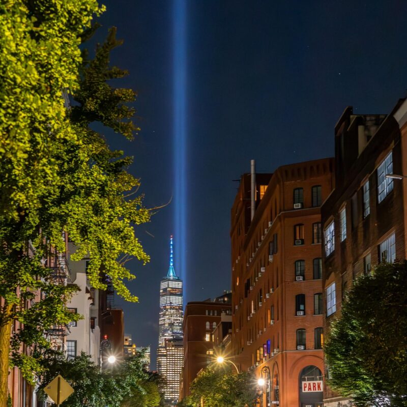 Tribute in Light, Lower Manhattan