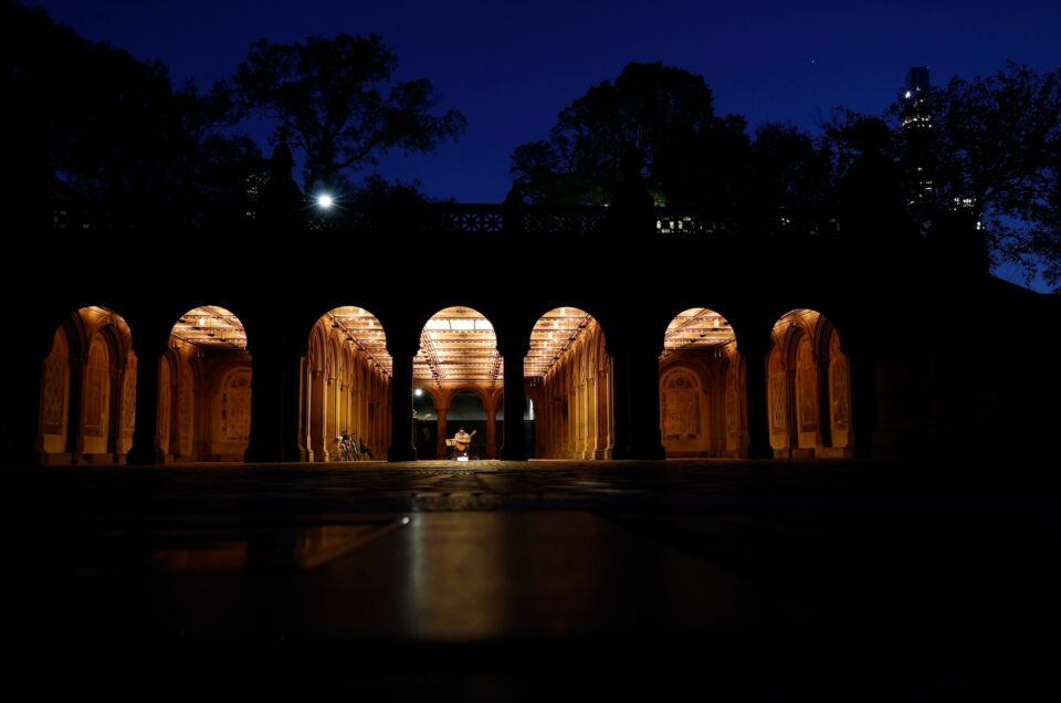 Twilight at Bethesda Terrace — Central Park arches at twilight by Pamela Thomas-Graham (5×7).
