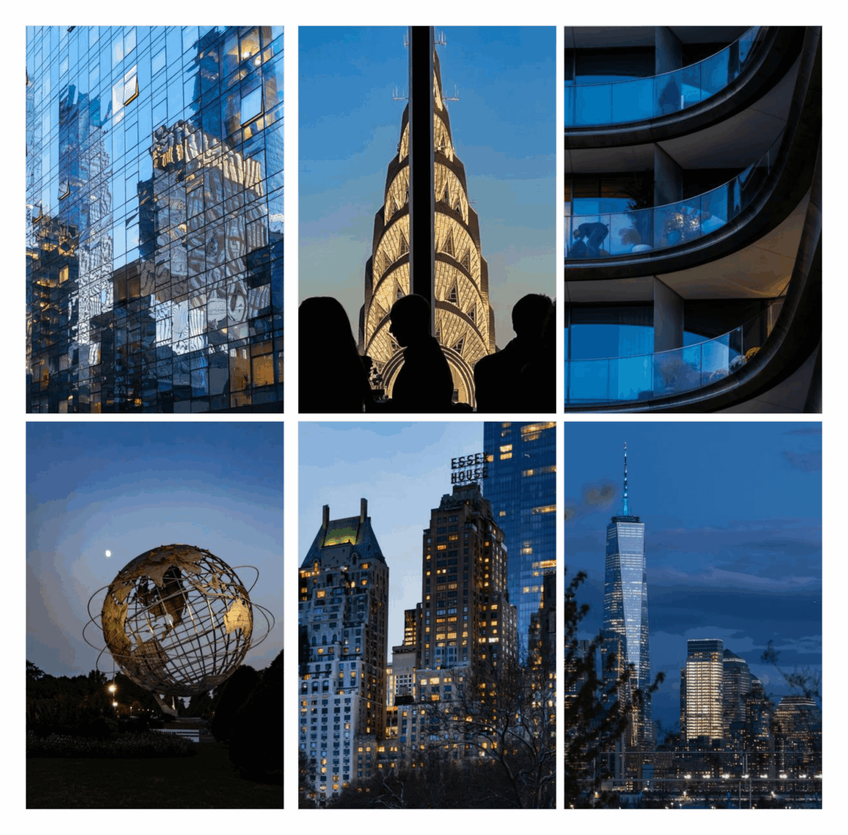 The Vertical Hour gallery wall from Nocturne in Blue by Pamela Thomas-Graham, showing architectural strength and balance.