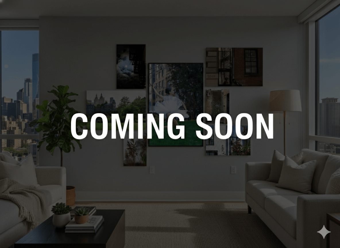 Nightshade gallery wall from Petal Noir — moody indigo and blush city scenes by Pamela Thomas-Graham.